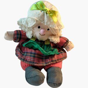 Stuffins Mrs Claus Christmas Ornament Plush Grandma Doll Ornament Vintage 1993